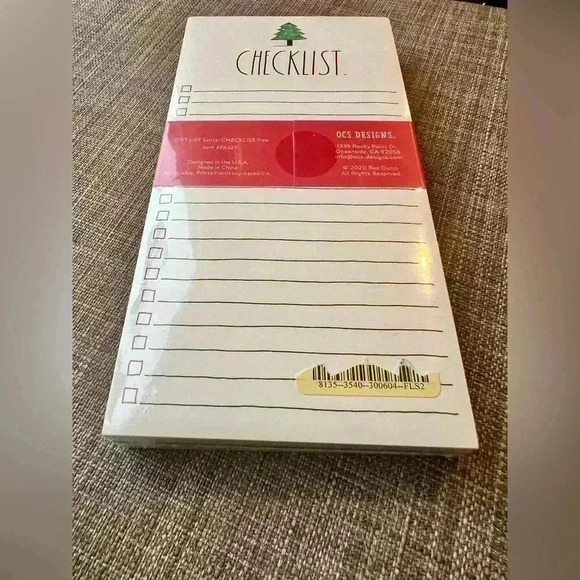 NEW SET of 2 Rae Dunn Holiday Notepads One GIFTLIST pad & One CHECKLIST list pad - Picture 6 of 10